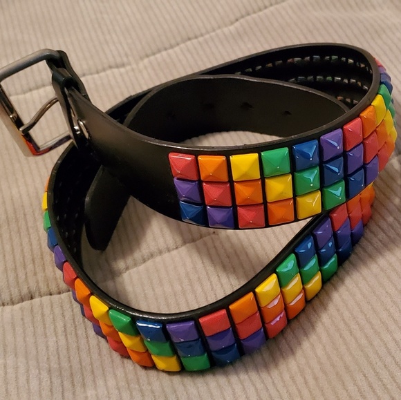 rainbow studded belt